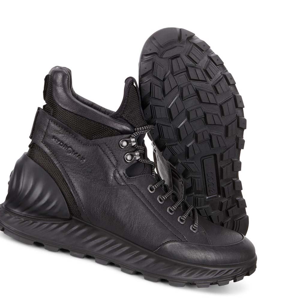 Men's Ecco Exostrike Hydromax Boots Black | SG 439HAP